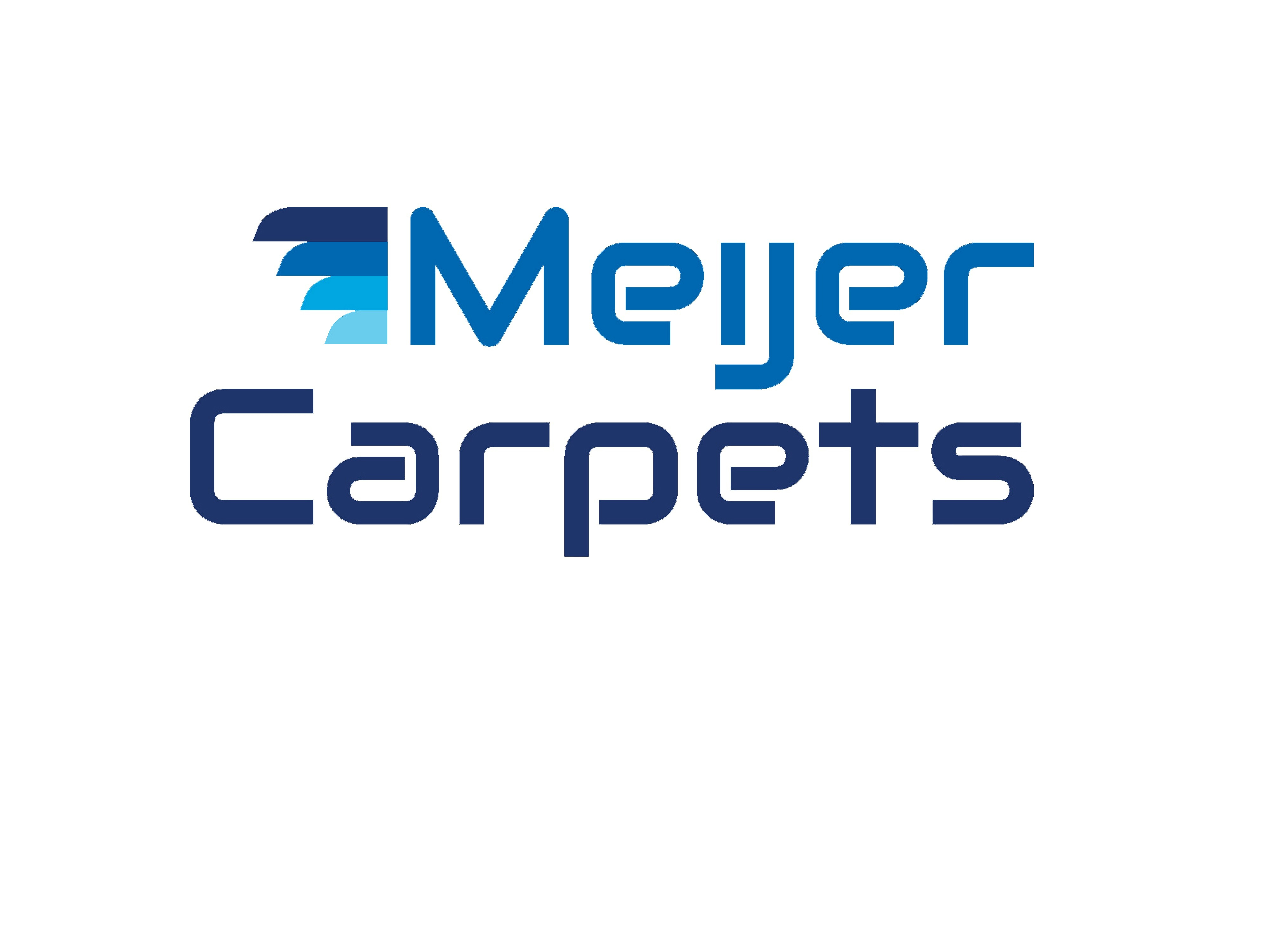 logo meijer carpets wit blauw